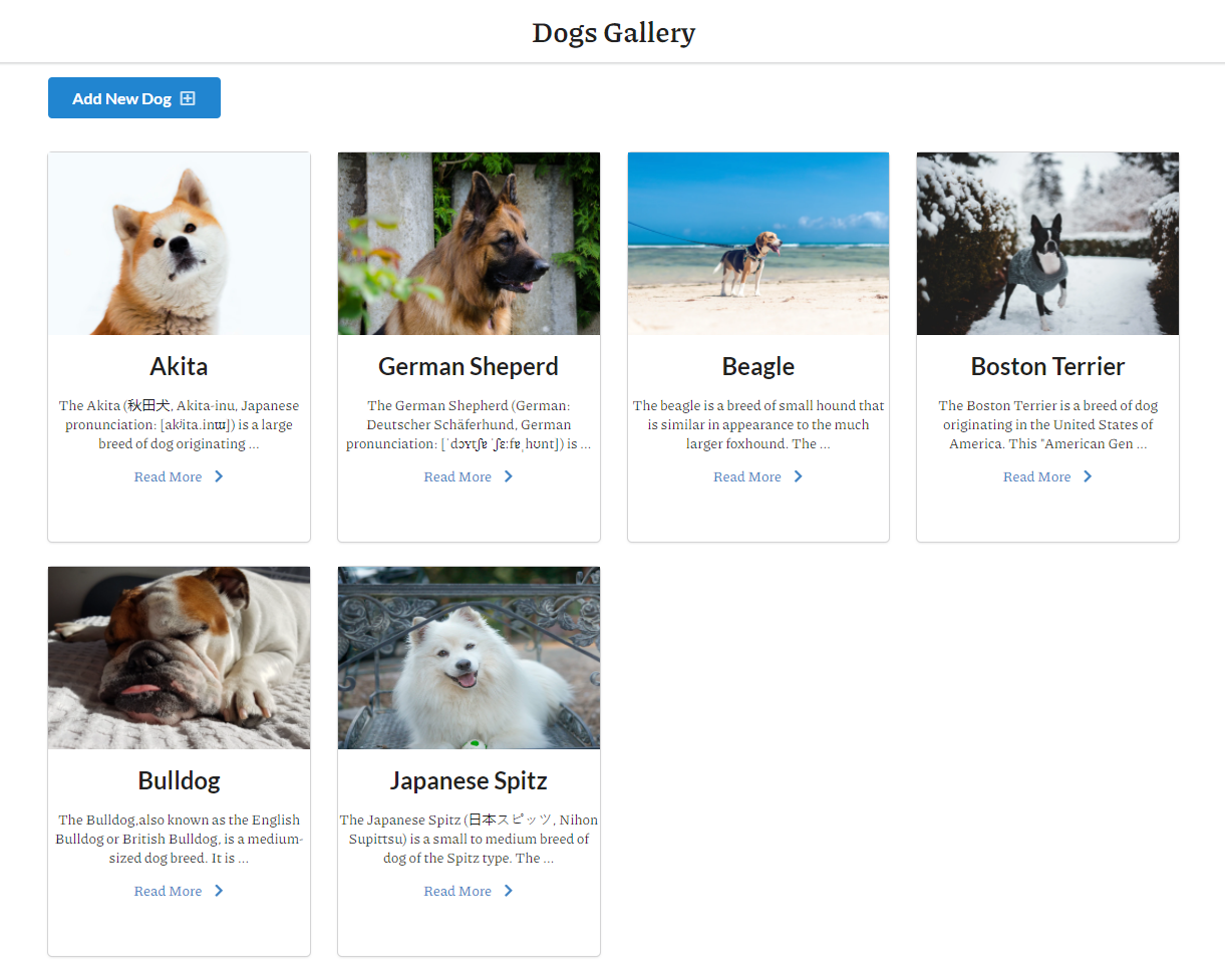 Image of Restfull Dogs Gallery App
